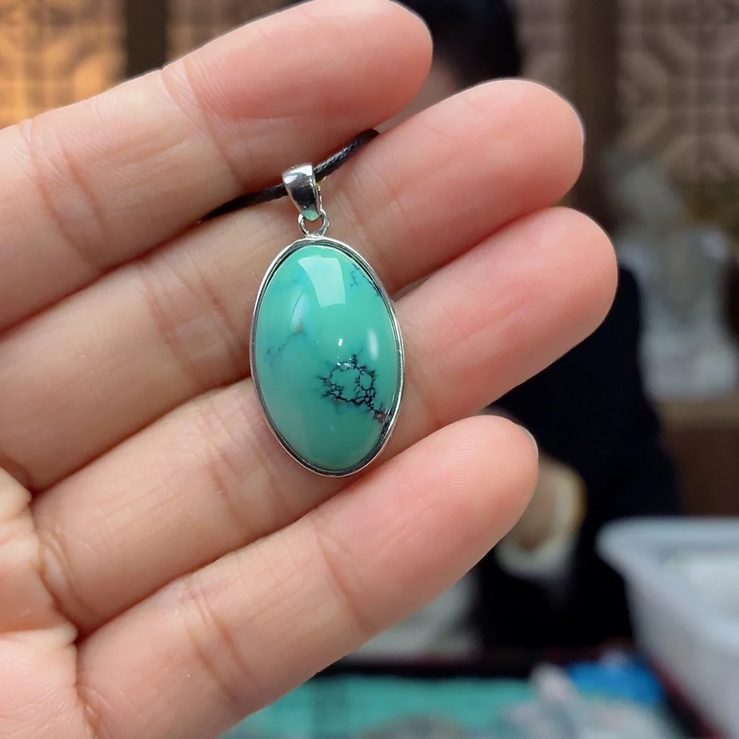 银S925镶嵌绿松石珠宝奇石