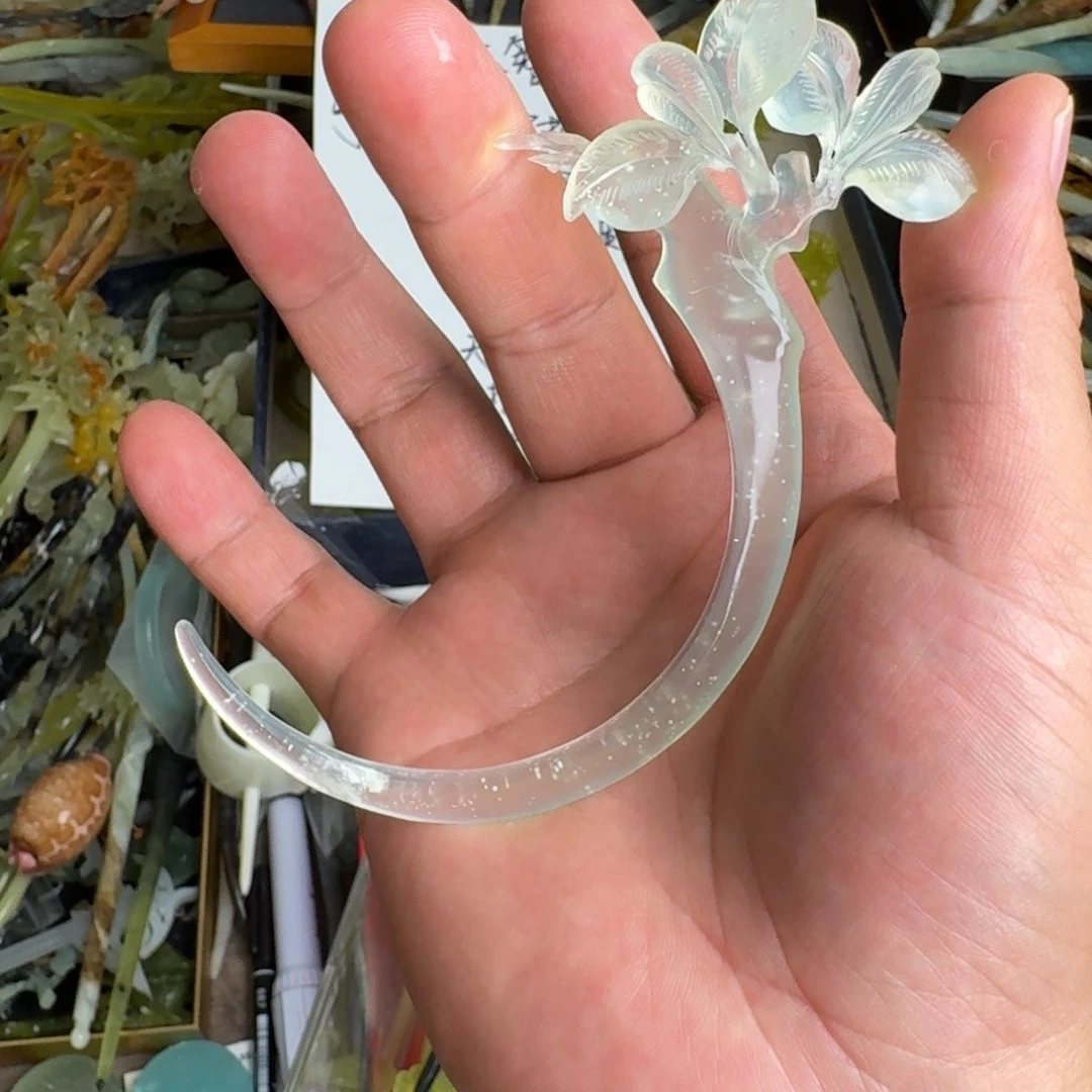 岫玉未镶嵌发饰明君玉簪就是好看