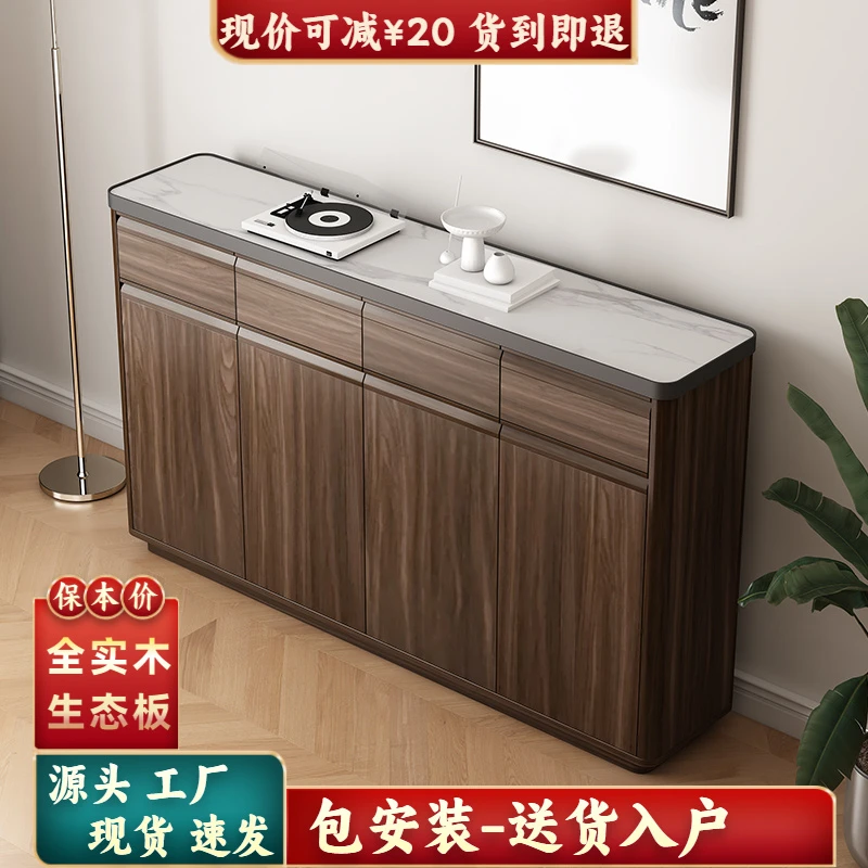 新中式实木鞋柜家用门口玄关柜一体靠墙收纳柜新款2025爆款储物柜