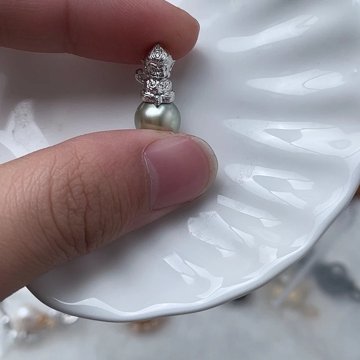吊坠(不含链)海水珍珠银S925镶嵌