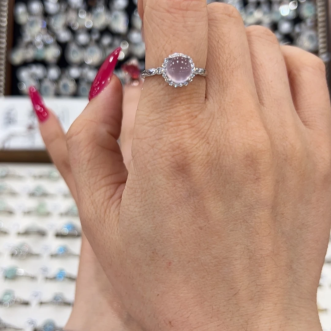 蛇纹石玉合金戒指