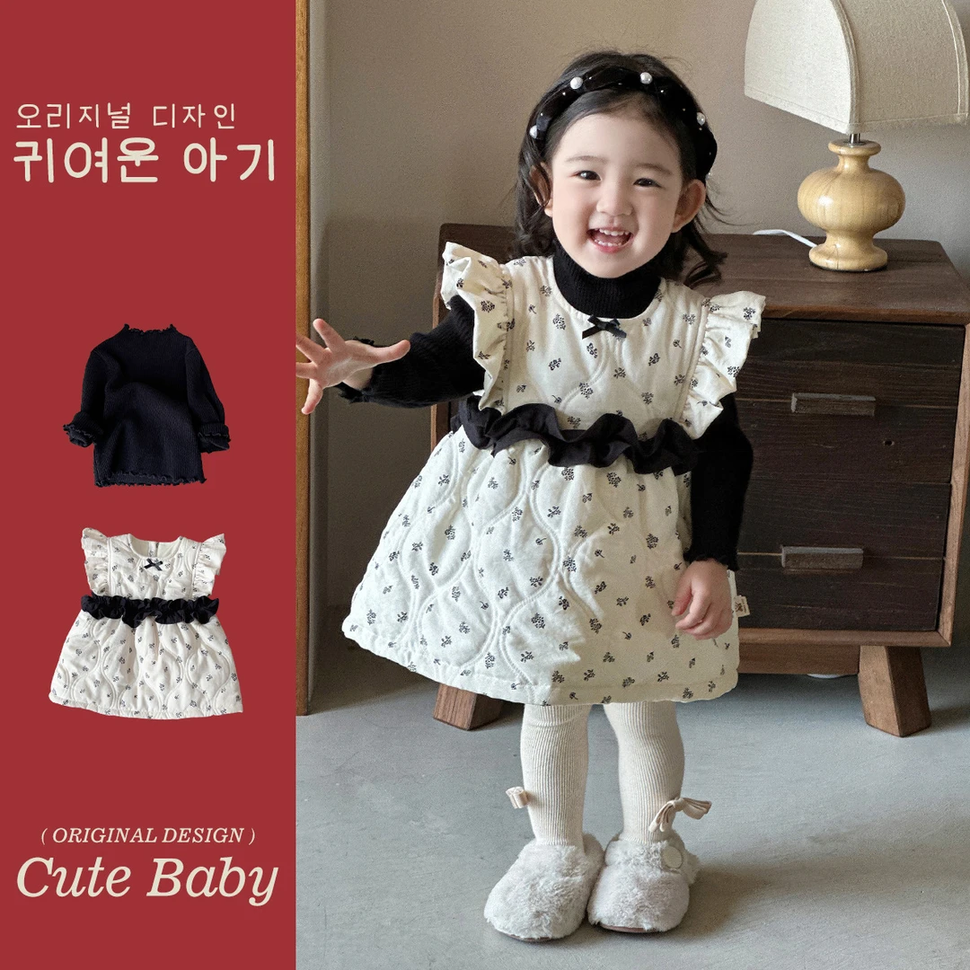 千金风女童女套装连衣裙2件A类长袖韩版秋季冬季套头