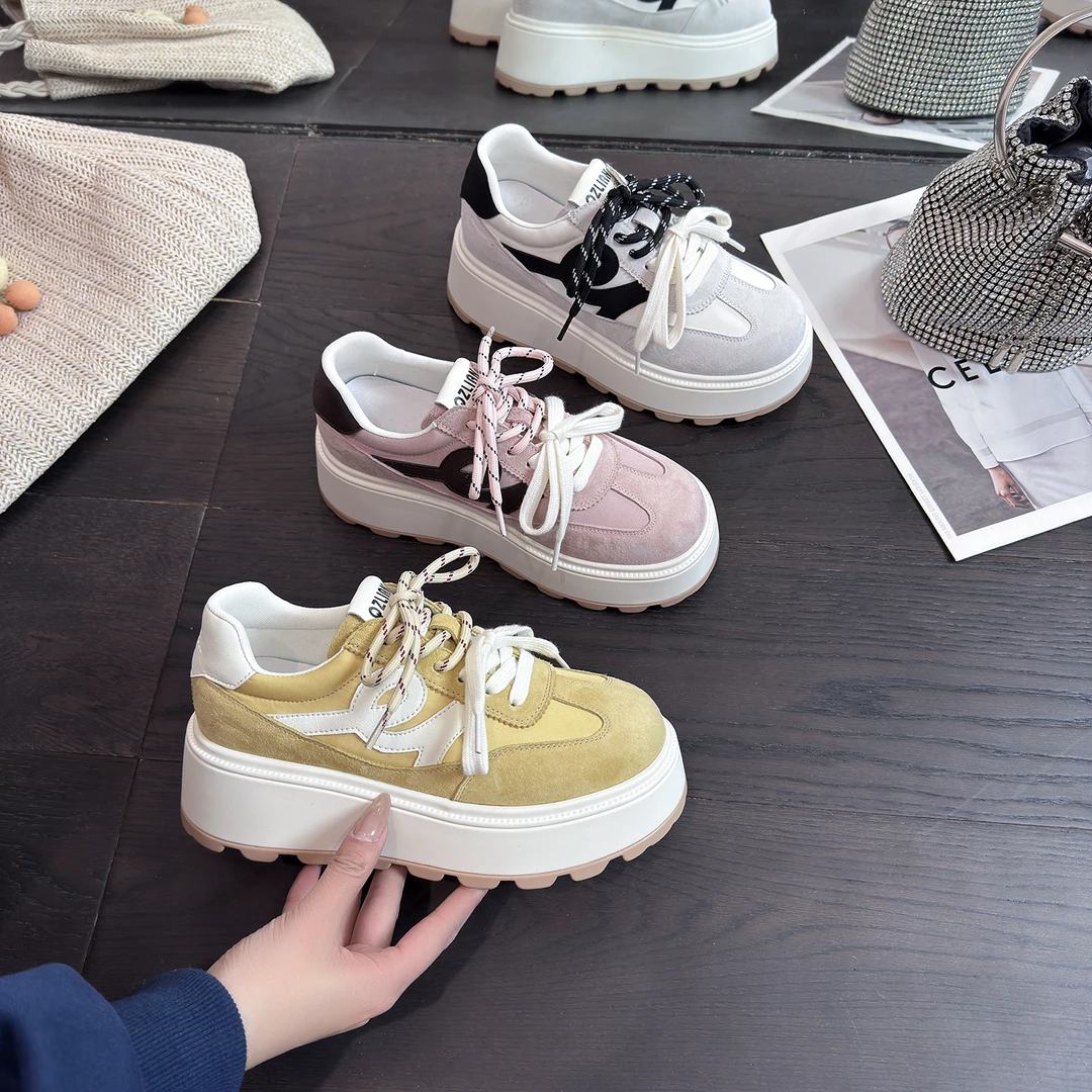 千之恋V增高6CM2025春季新款休闲风时尚厚底软底百搭气质女鞋5591