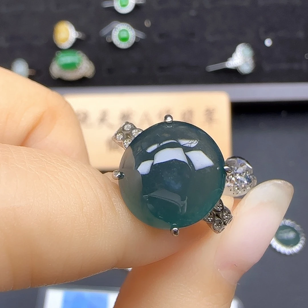 银S925镶嵌戒指翡翠