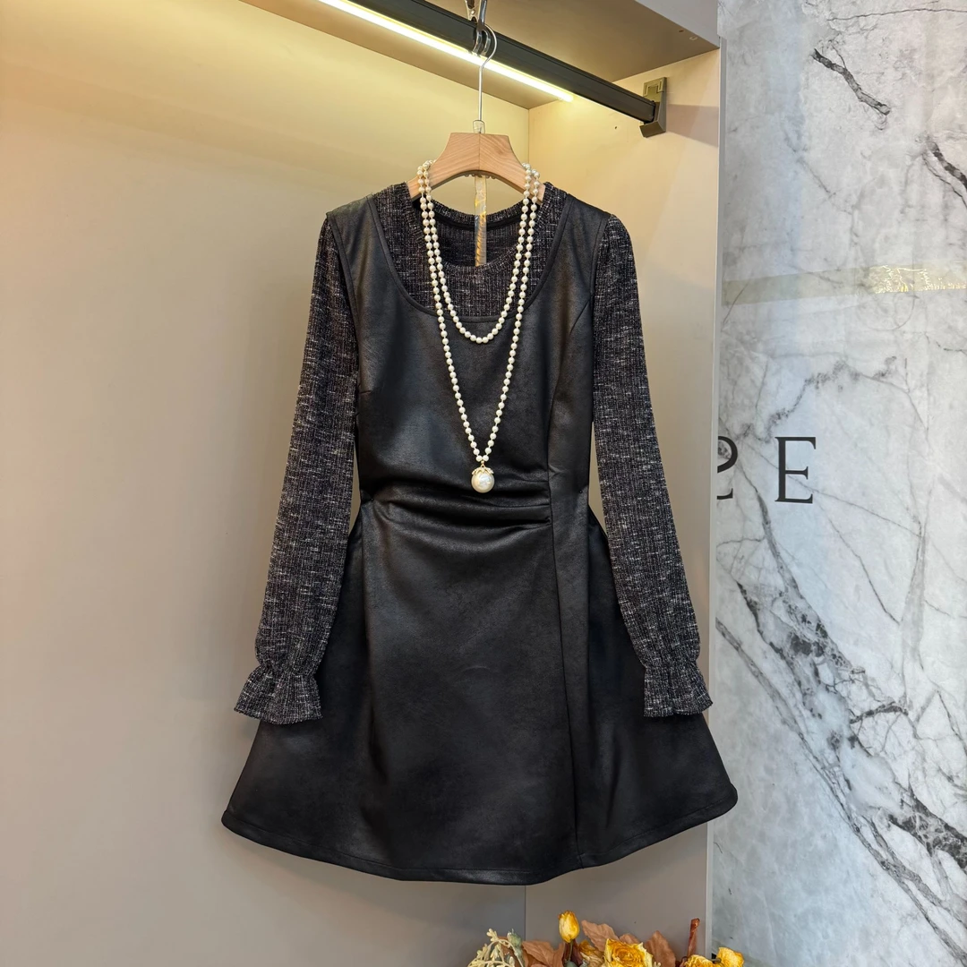 2025时尚轻奢气质复古欧货洋气减龄遮肉显瘦内搭+吊带裙套装7563