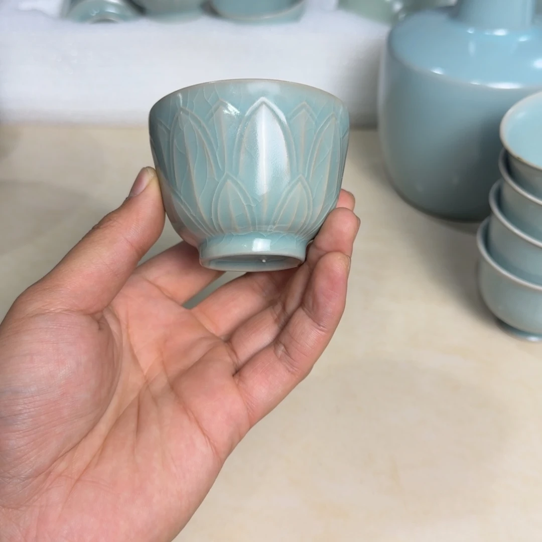 陶摆件全手工莲花杯