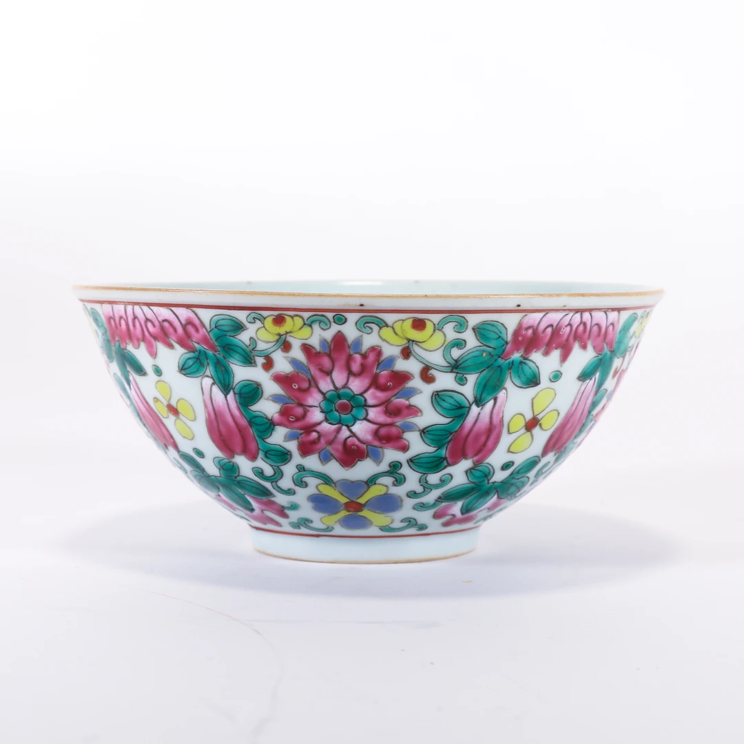 (AB3)Q1201023清中期 粉彩花果纹大碗