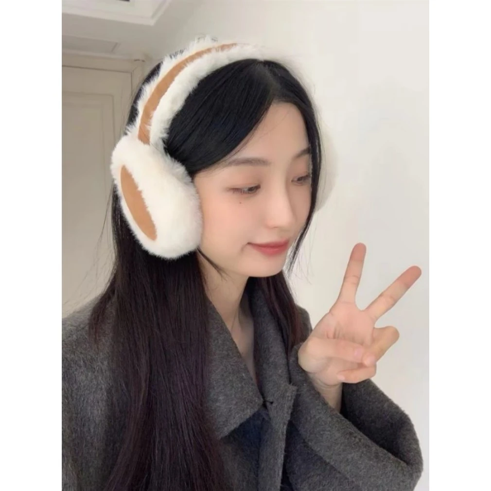 冬季复古小耳朵毛绒保暖耳罩女显脸小百搭时尚帽