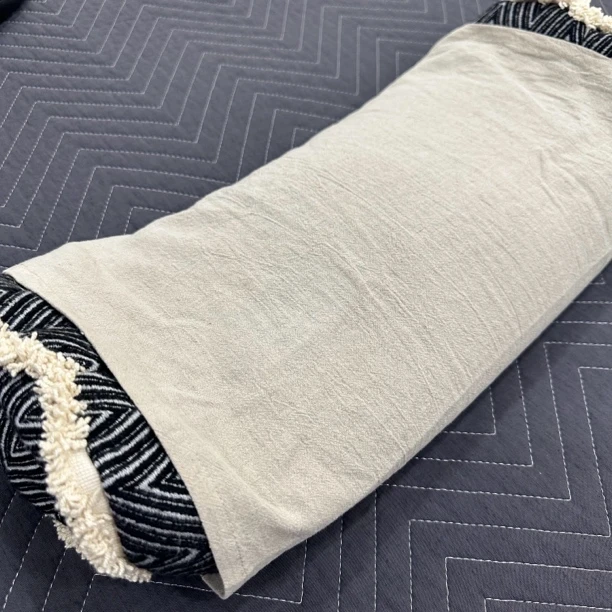 雨露亚麻荆轲子枕中巾一只 适用于荆轲子圆枕