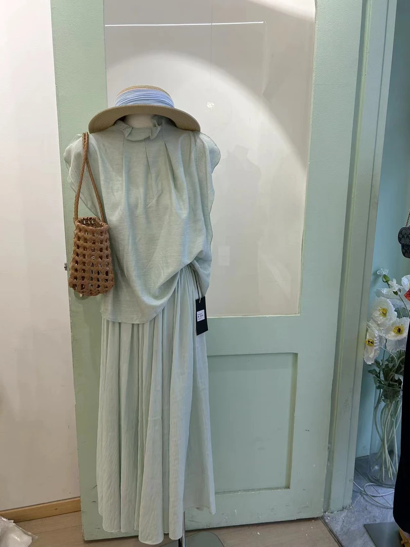 韩系甜美显瘦花边领时尚小衫套装夏季新款