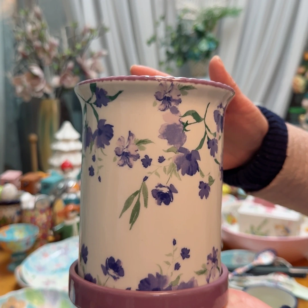 瓷紫色大号筷子桶一只