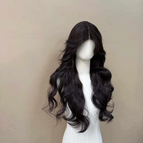 飞机定制款不退不换黑茶色港风美丽70厘米卷发