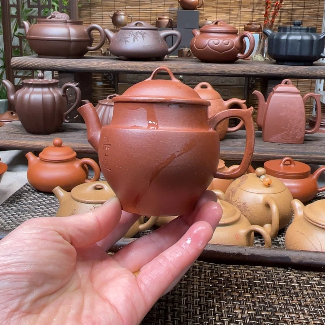 紫砂茶壶宜兴原矿紫砂手工制150