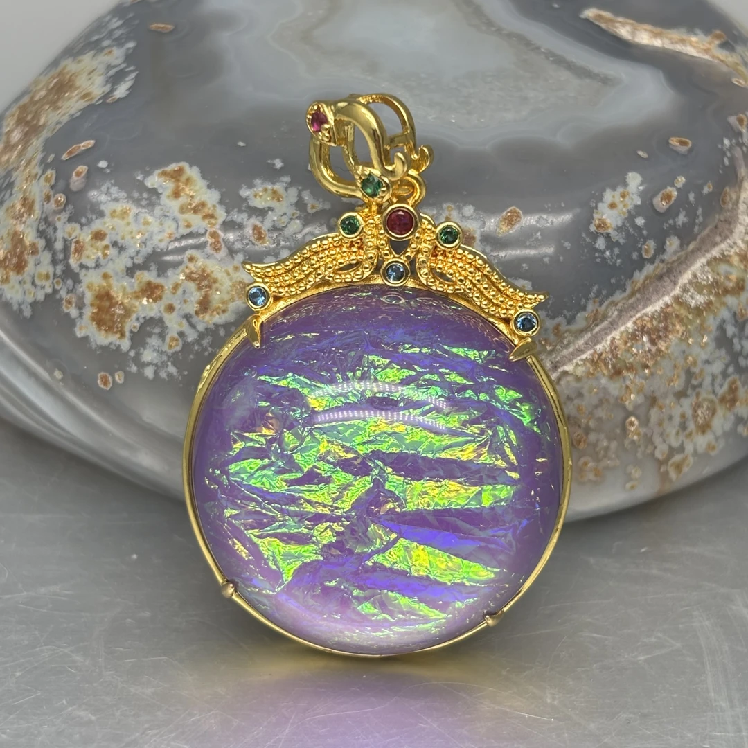 骥D028斑彩紫首饰 新款时尚百搭男女款 多样性发其一