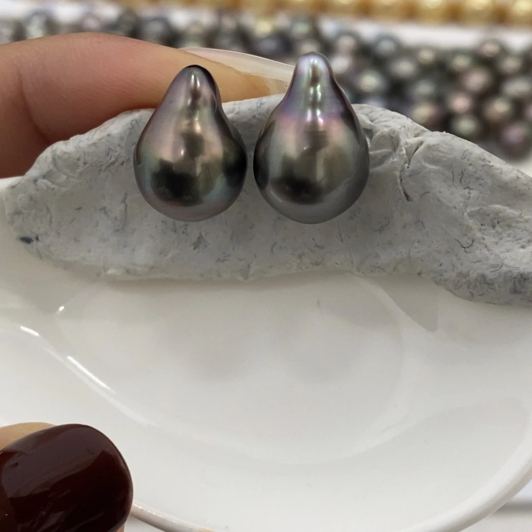 裸珠海水珍珠大溪地巴洛克不规则11.3m对珠