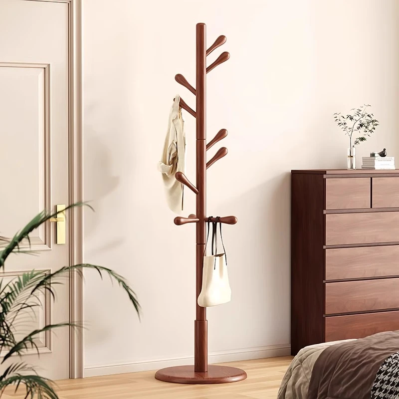 实木衣帽架落地卧室挂衣架子家用客厅房间衣架办公室挂包架衣服架
