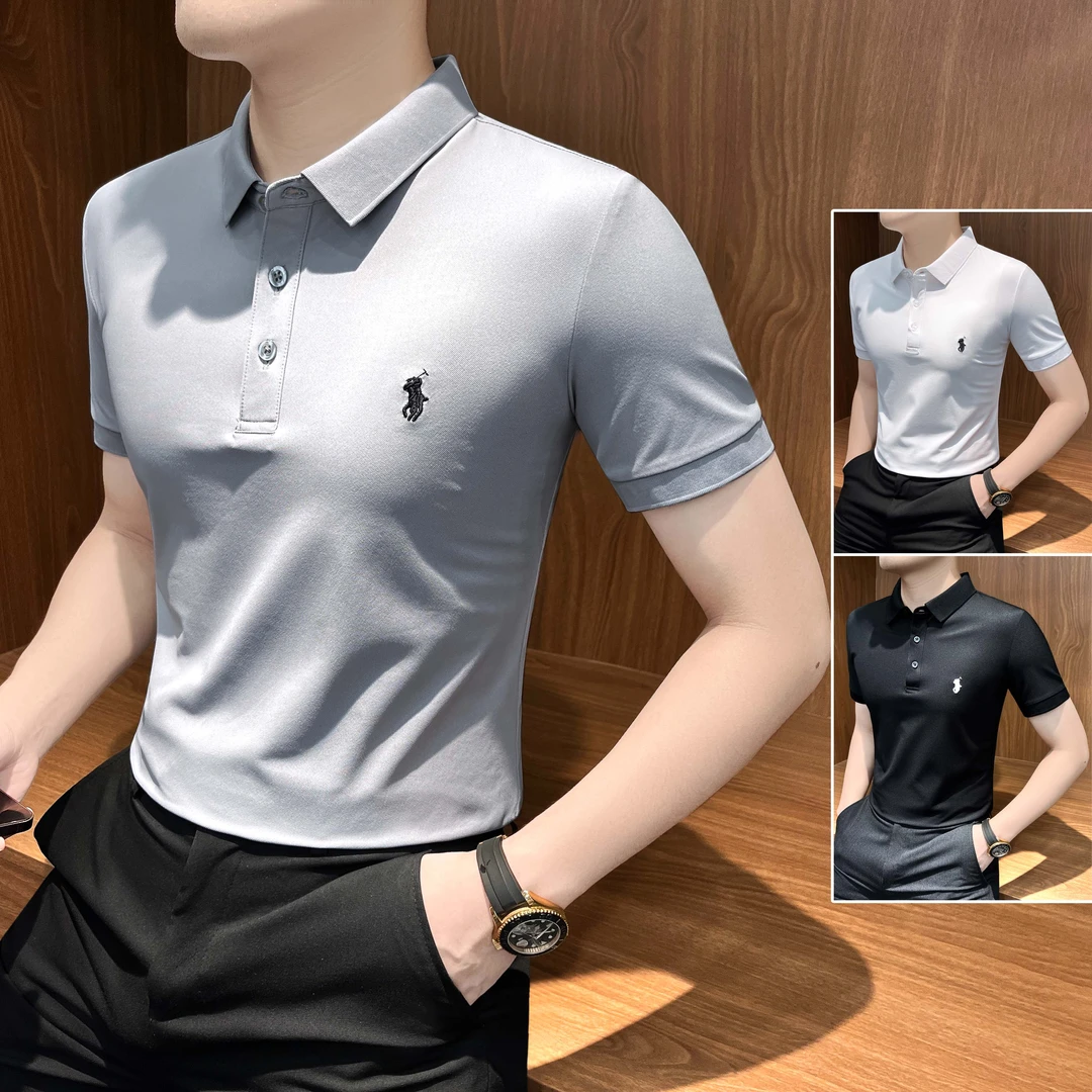 刺绣polo衫男款爆款2025新款高级感男装商务休闲潮牌男士短袖t恤