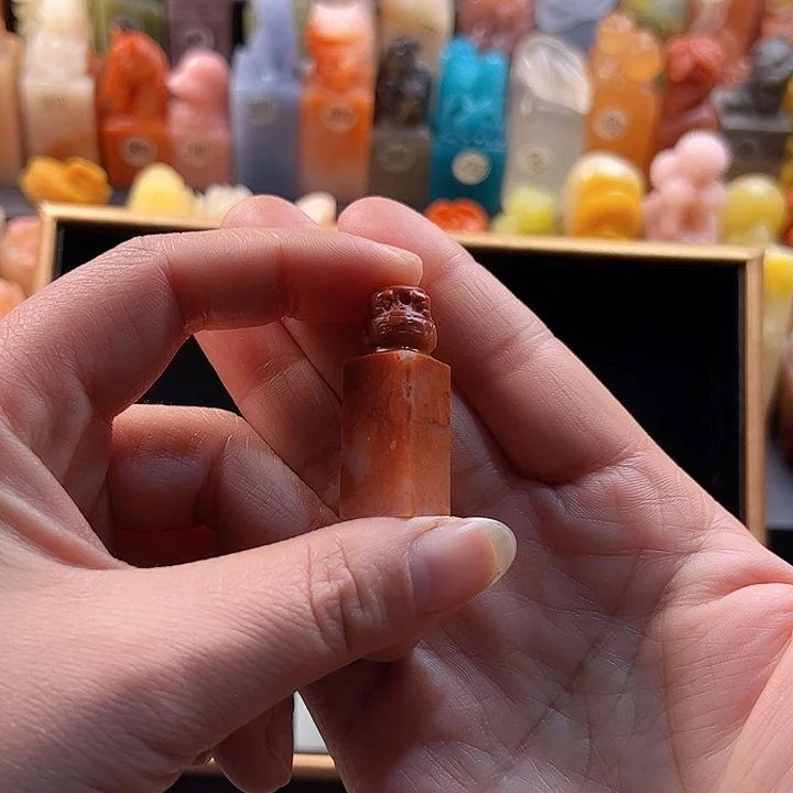 老挝石印石鹿*手工定制1.3厘米