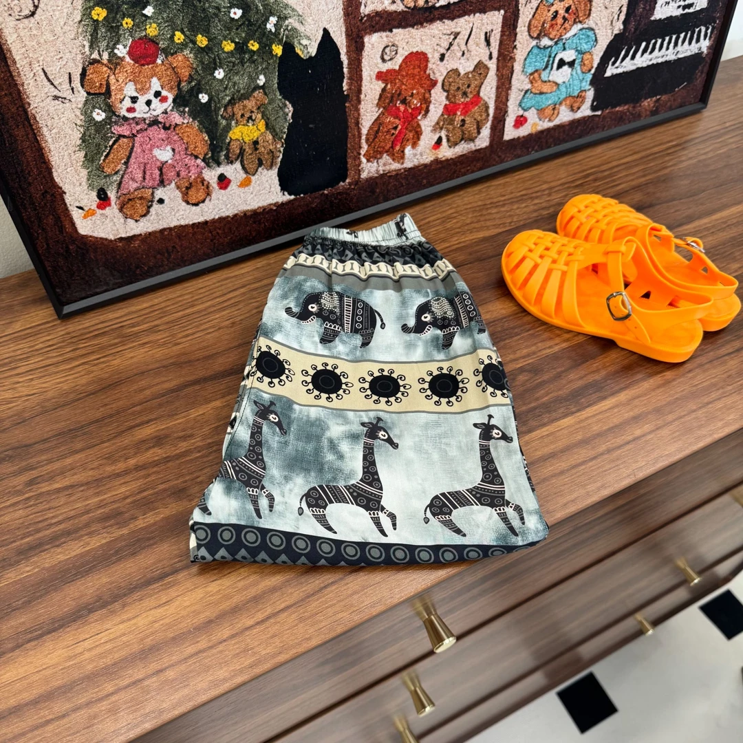 夏季儿童棉绸人造棉防蚊裤长裤男童女童薄款灯笼裤宽松长裤山东