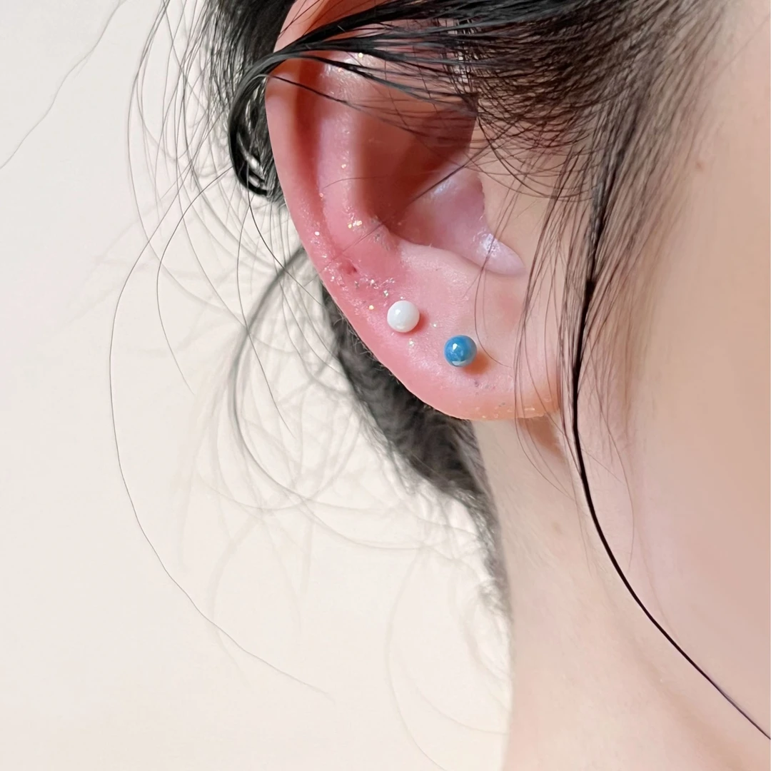 非金属陶瓷耳饰  彩色生物瓷养耳洞耳钉女甜美耳环睡觉免摘耳棒