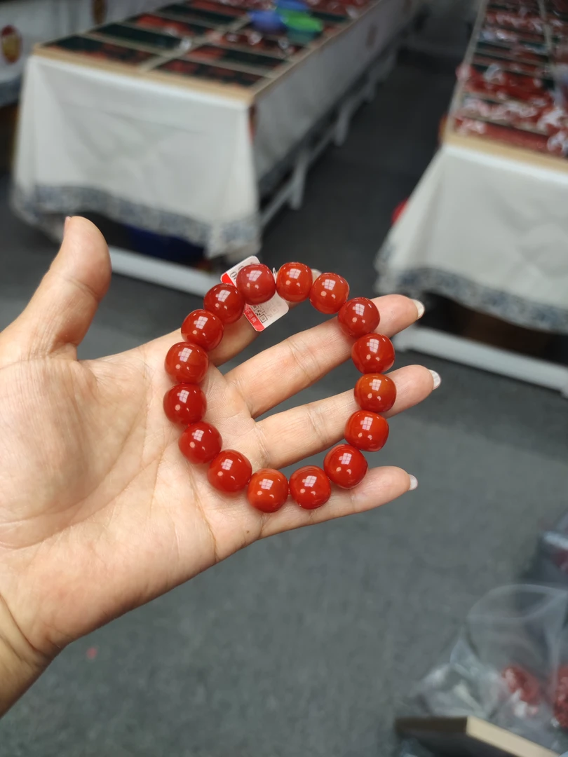 【1年鉴赏期】南红老型手串14mm精致 多样性发货