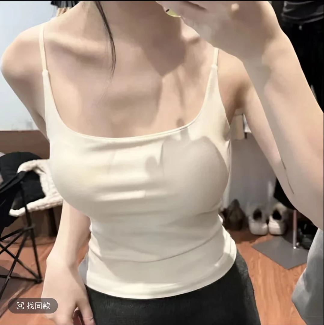 【高品质乳胶胸垫】春夏新款吊带背心内搭女外穿美背内衣文胸一体杯