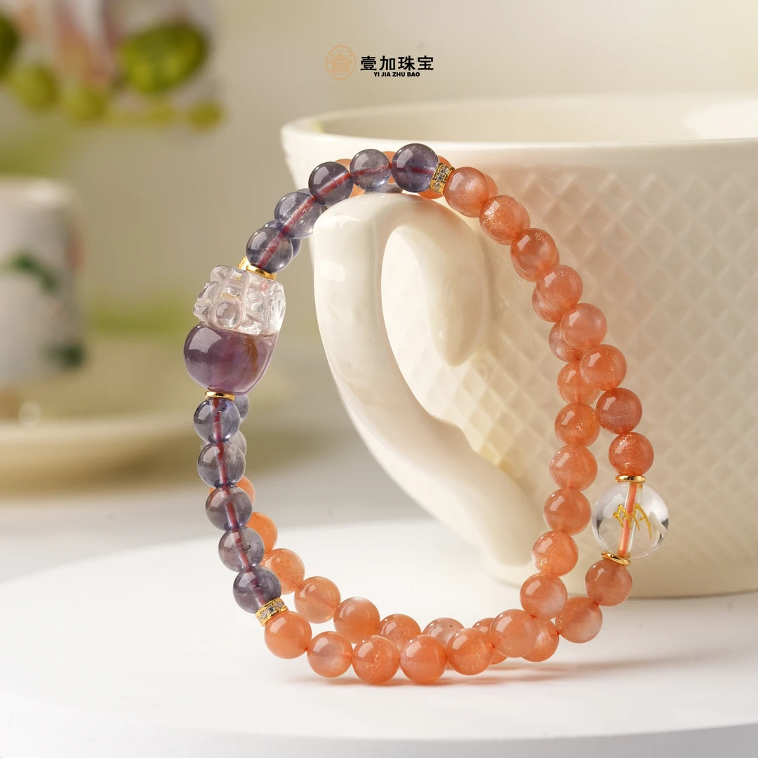 壹加师姐|手工设计极光px金太阳双圈手串多样性发一10261m