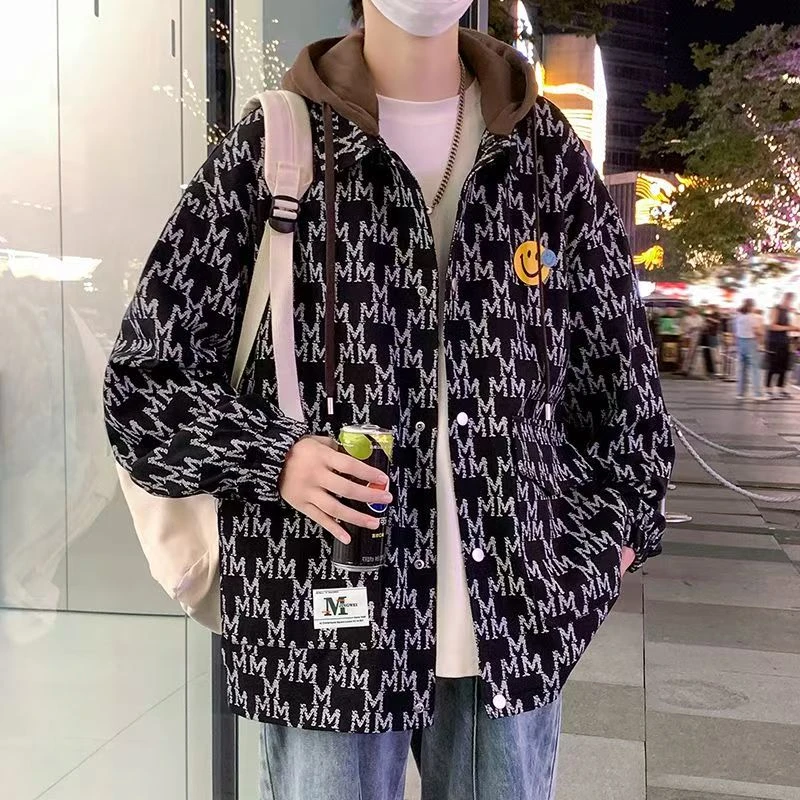 802(可脱卸帽)时尚秋冬潮流百搭宽松休闲痞帅男士牛仔夹克外套