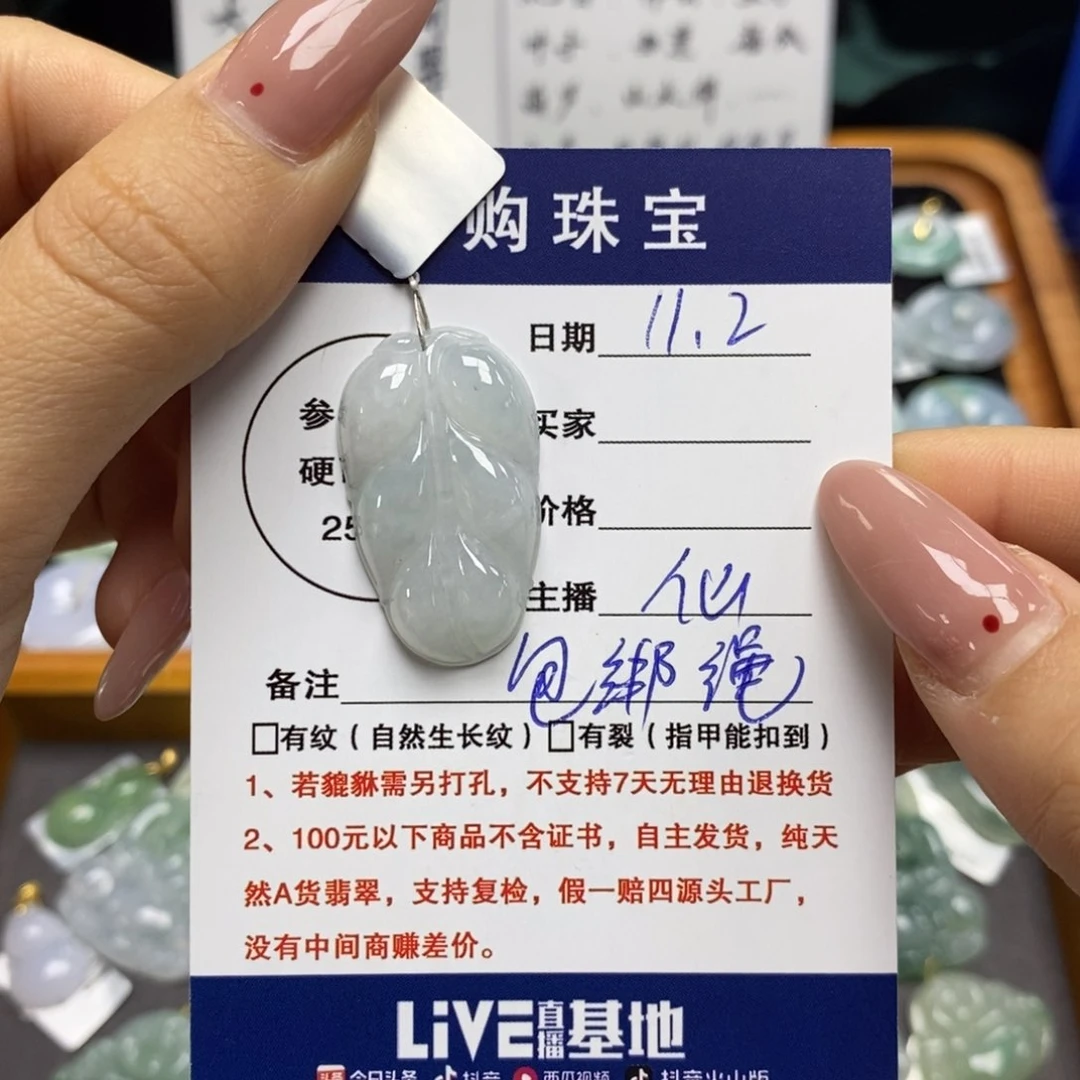 颈饰未镶嵌翡翠叶子