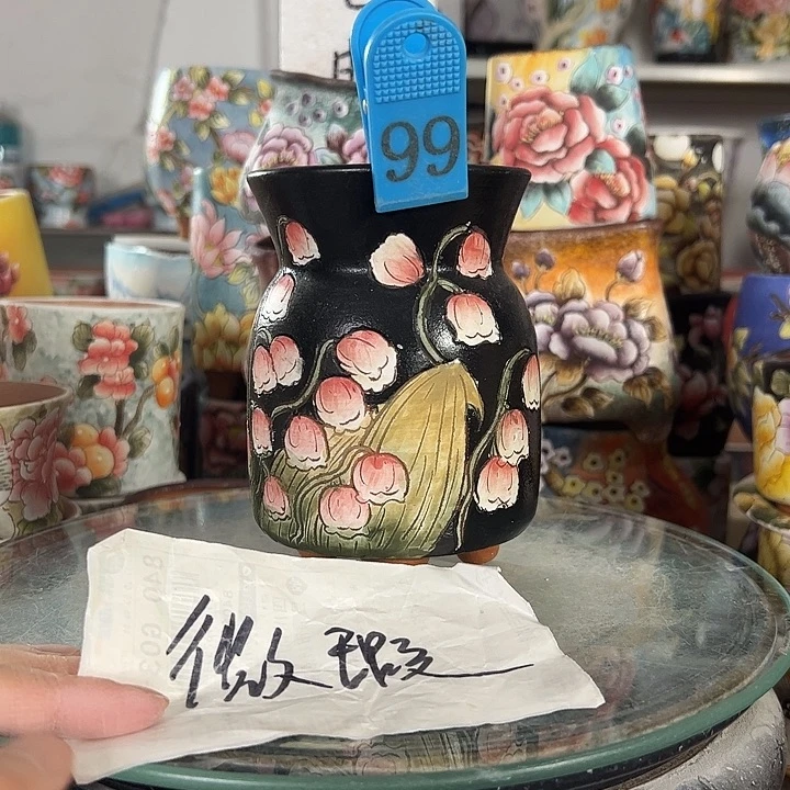 满38包邮 景德镇幸运花盆