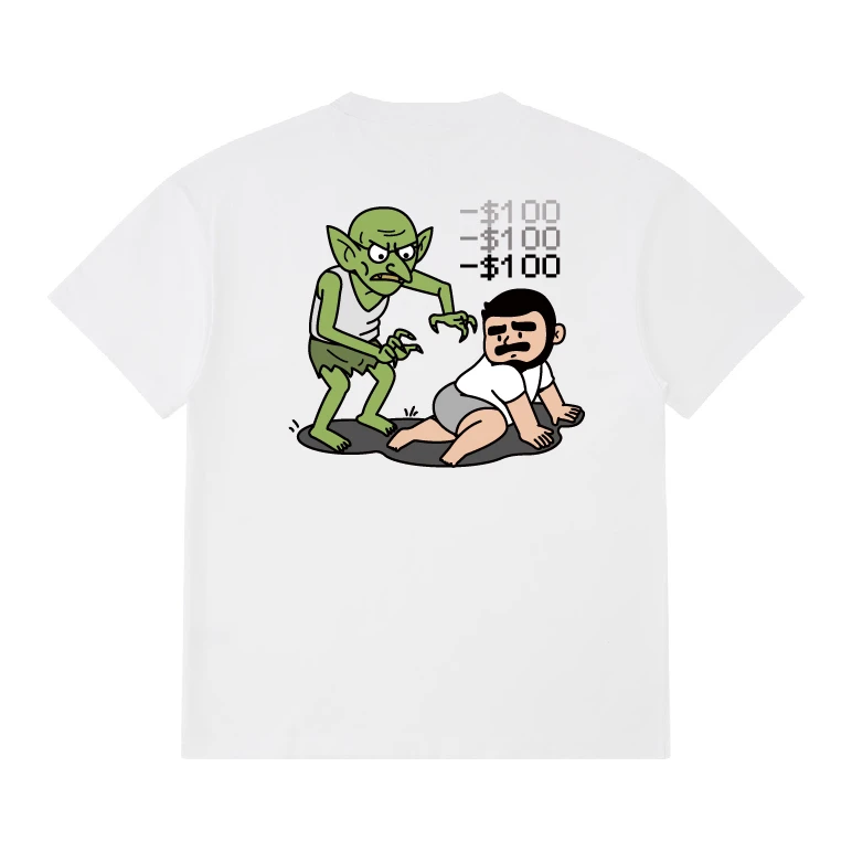 恶搞系列抓个小熊身价倍减负分棉质T恤透气大码可爱风格