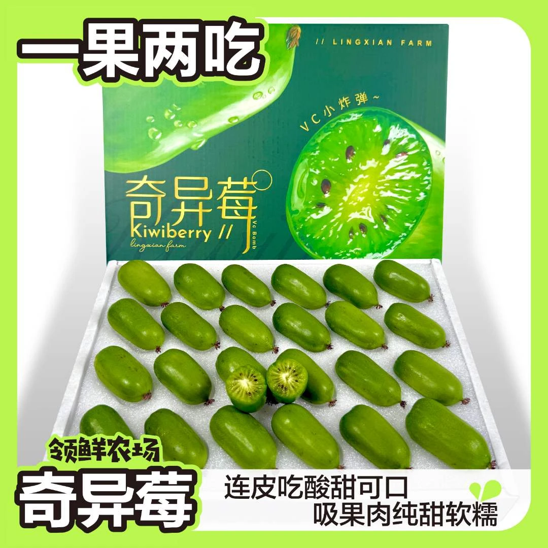 东北特产奇异莓 树熟软枣猕猴桃龙成2号品种1/2/3斤香甜多汁 顺丰