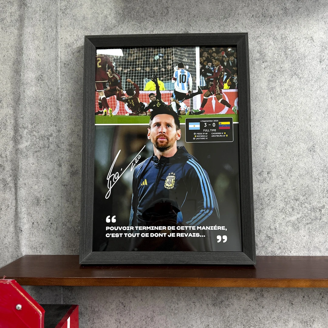 阿根廷梅西主场告别款实木装饰相框照片墙桌摆挂框摆件酒吧壁画