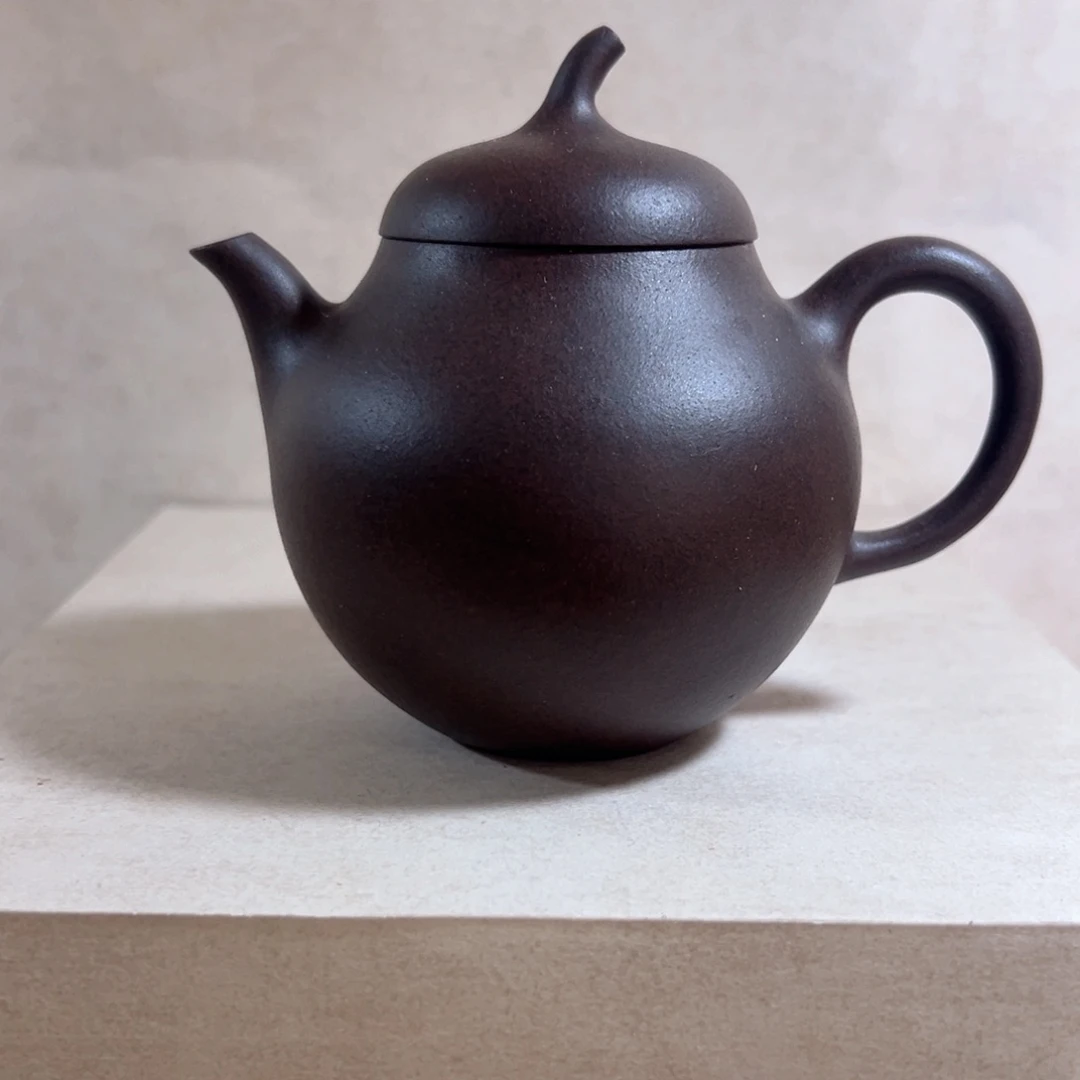 紫砂茶壶花*酱紫泥瓜梨