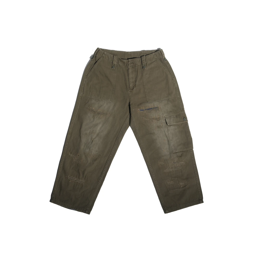 TN"水母”复古经典系列OG107重工水洗件染手工破坏补丁工装裤