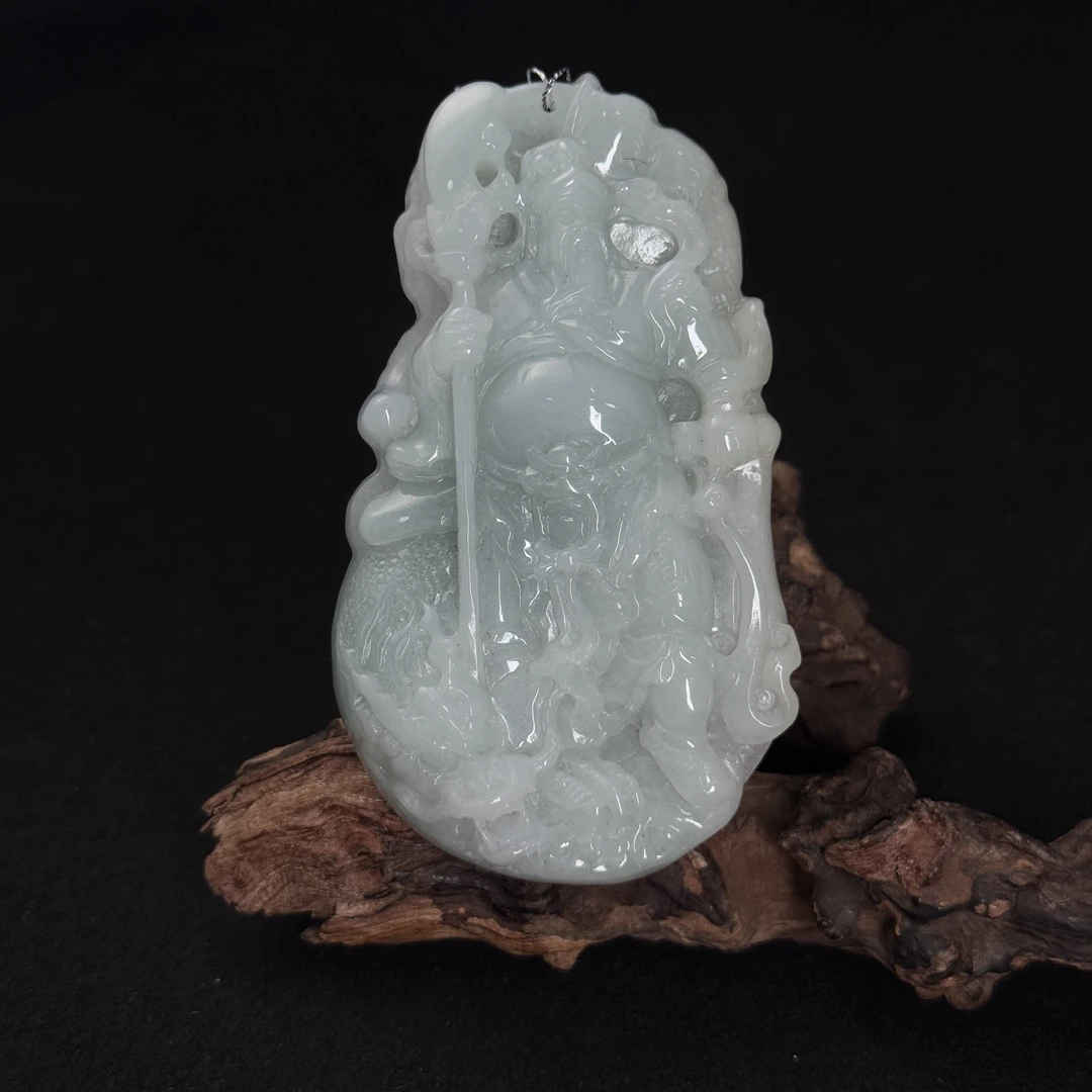 【诚翠拍品第一百二十七期午】翡翠9吊坠关公DDX180024