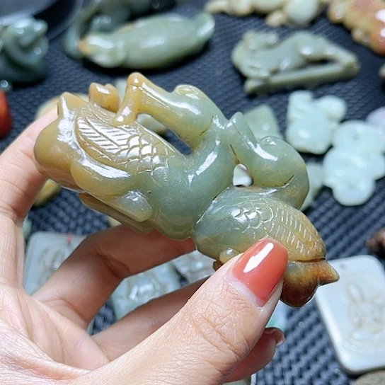 白玉菩提吊坠摆件