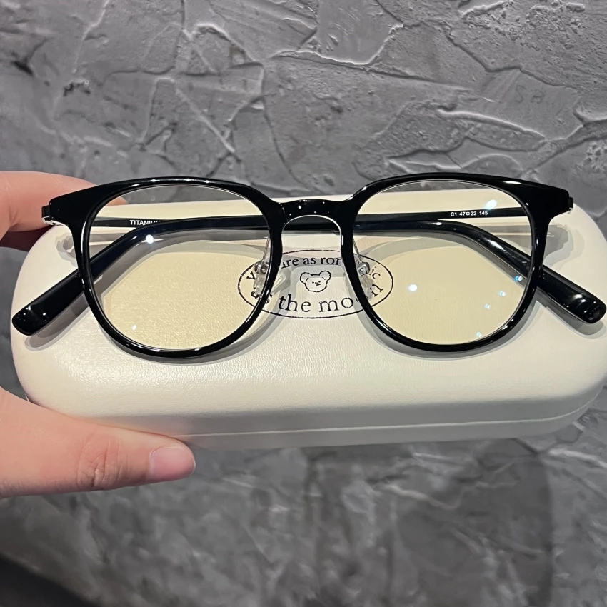 沈月同款眼镜超轻素颜方圆框眼镜学生近视眼镜防辐射蓝光配度数03