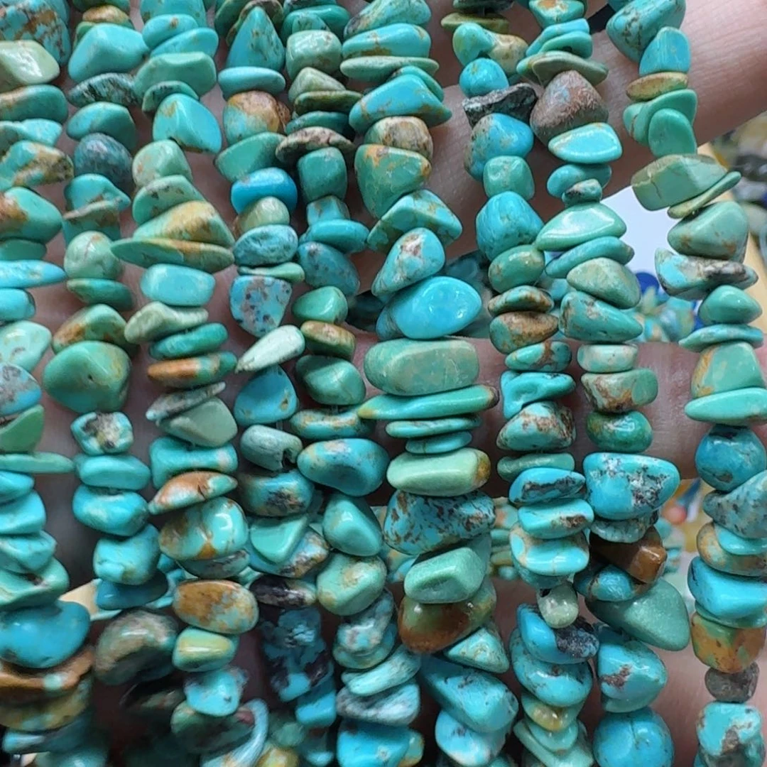 玛瑙/玉髓合金珠宝半成品绿松石碎石一条