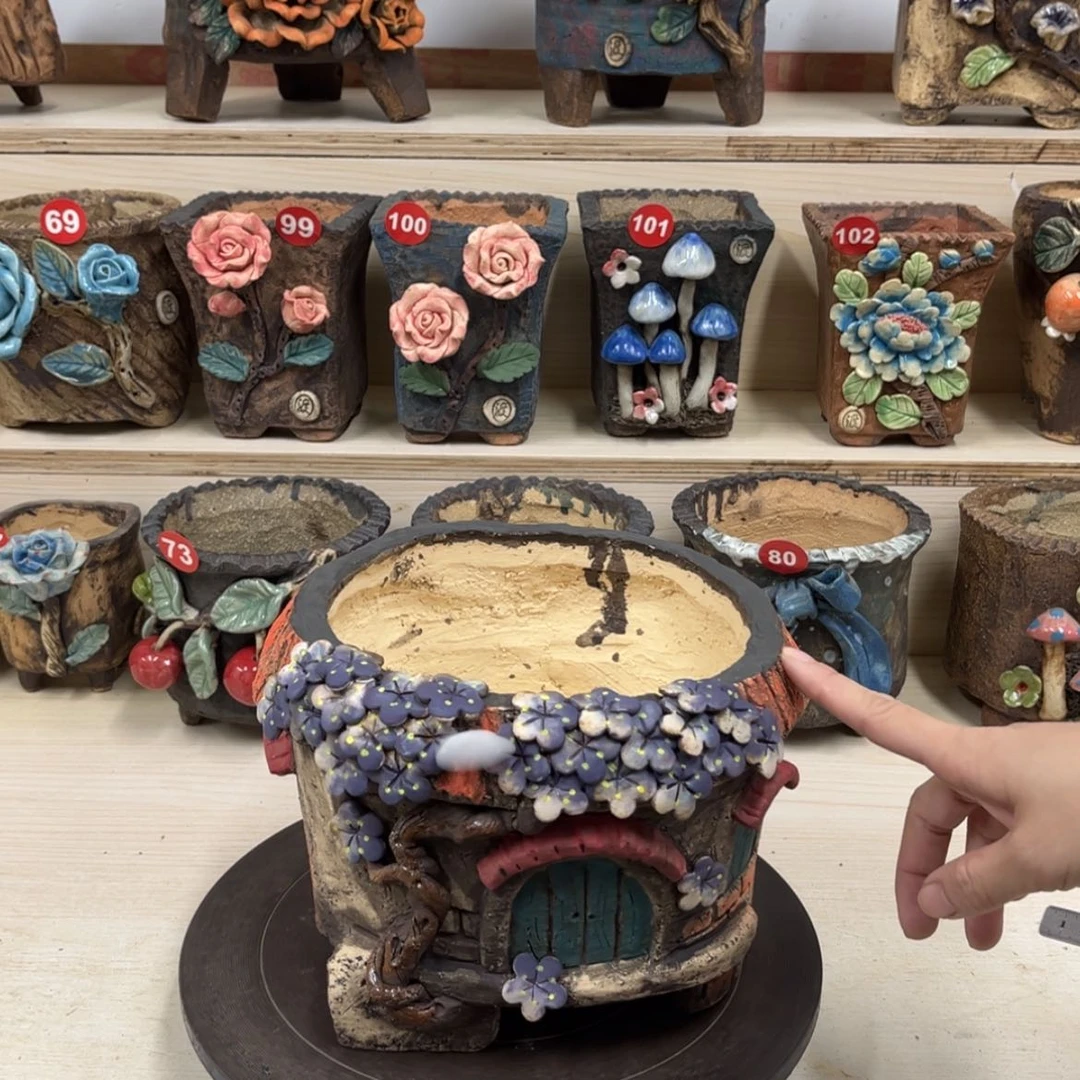 【闪购商品】紫砂花盆113号内口17×16外高15