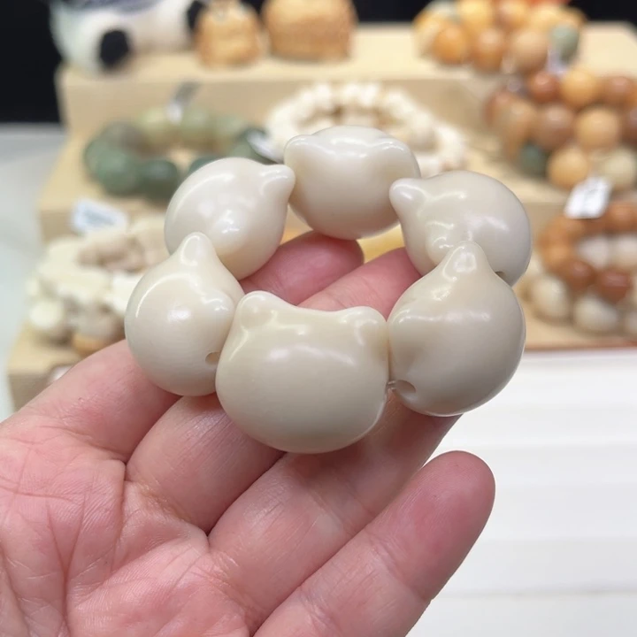 菩提根/象牙果手串猫头瑕2-16-41