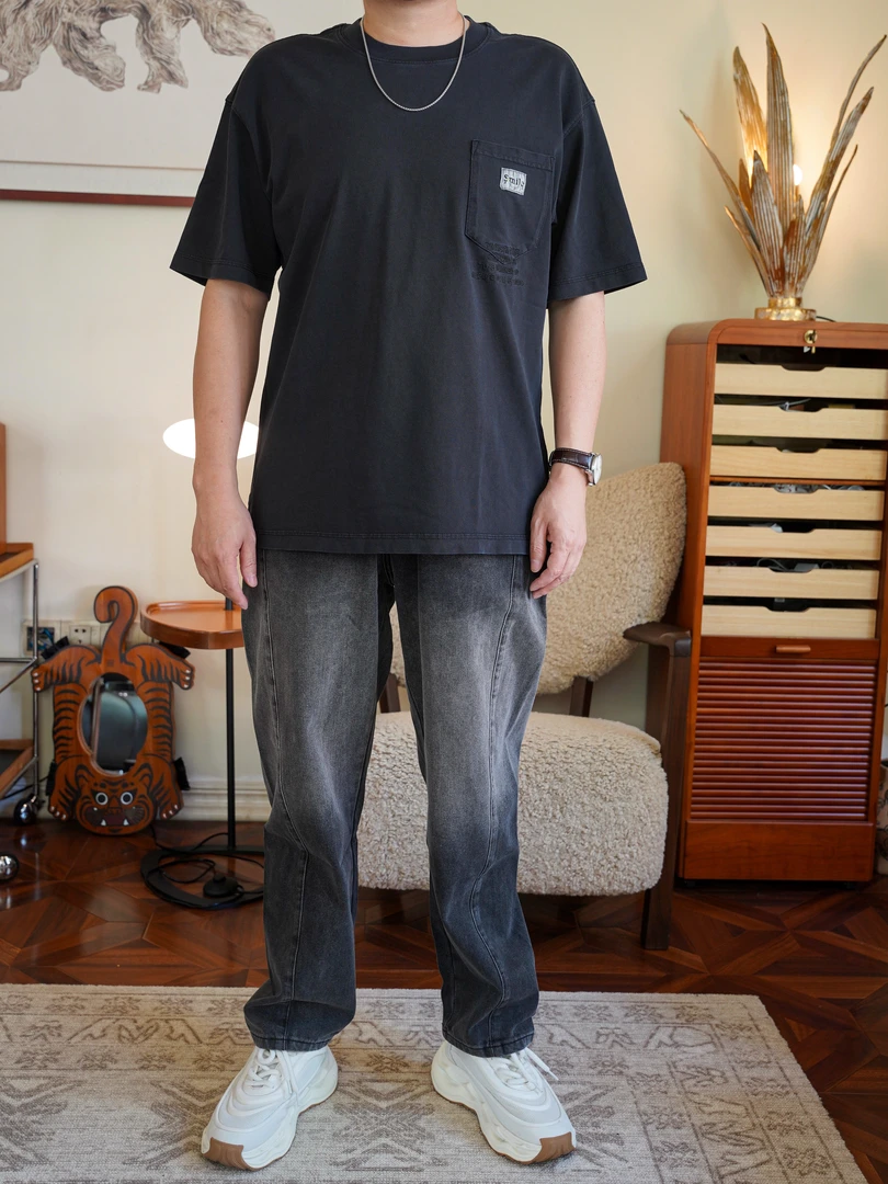 【纯棉宽松】夏季新款美式复古水洗百搭短袖t恤休闲男士潮牌半袖