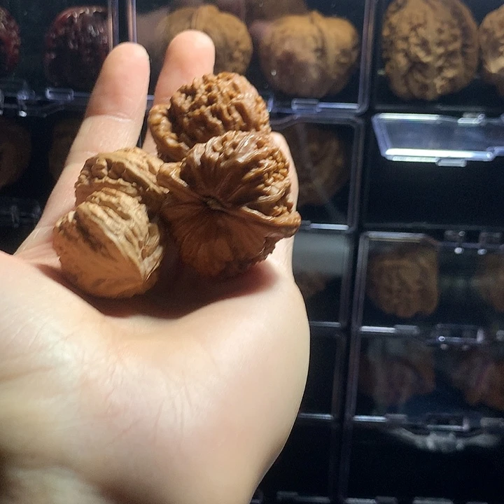 文玩核桃吊坠37全品白狮子＋楸子三棱小手捻