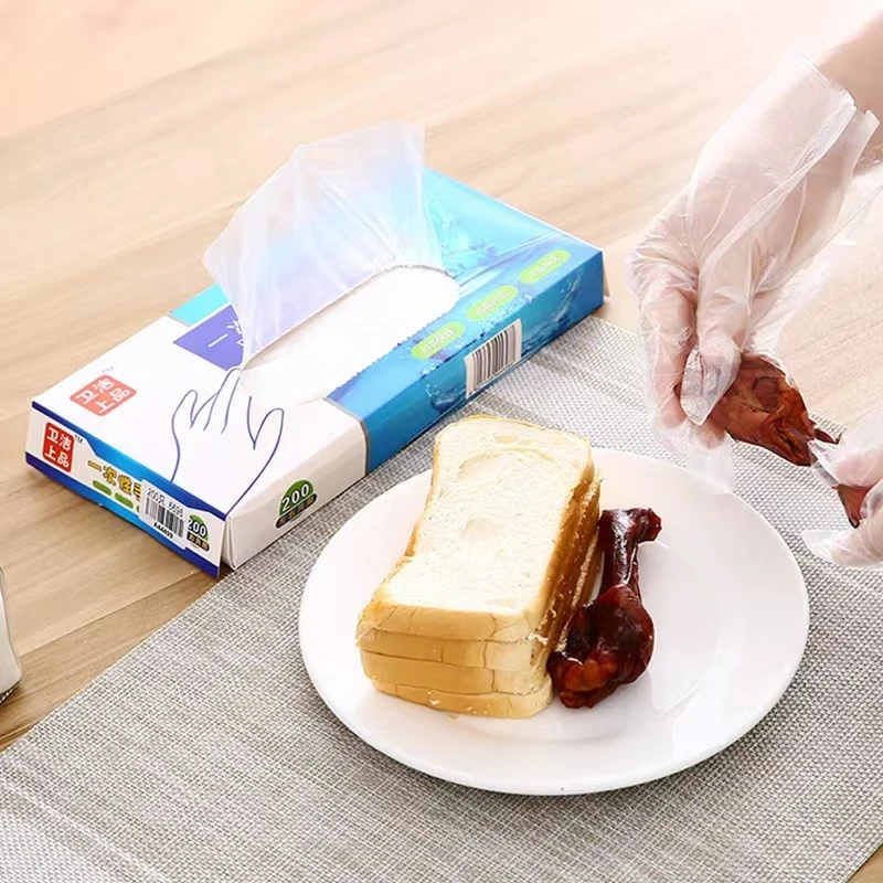 卫洁家用清洁一次性手套食品级 专用PE加厚防油防水手套