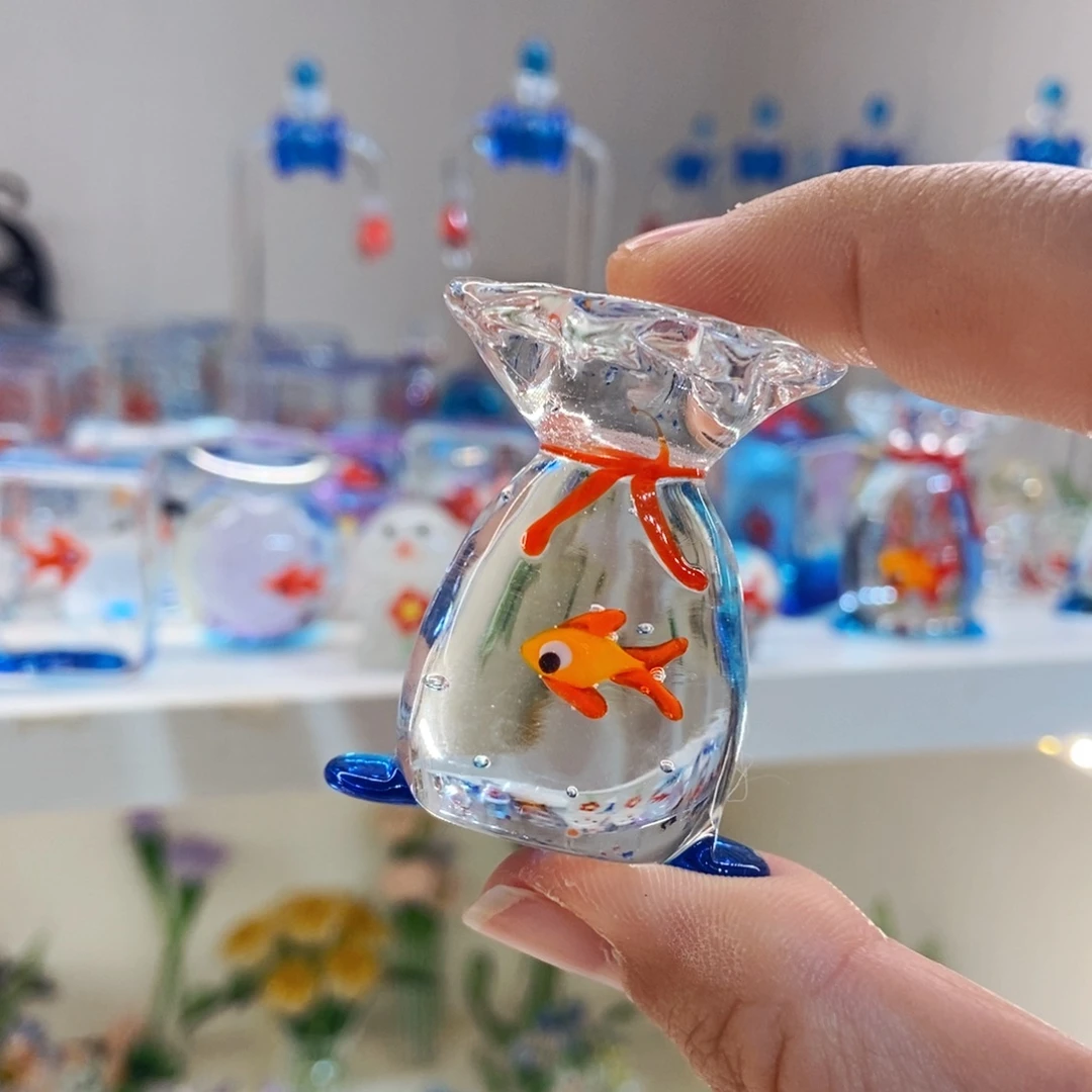 手工艺品琉璃福袋鱼
