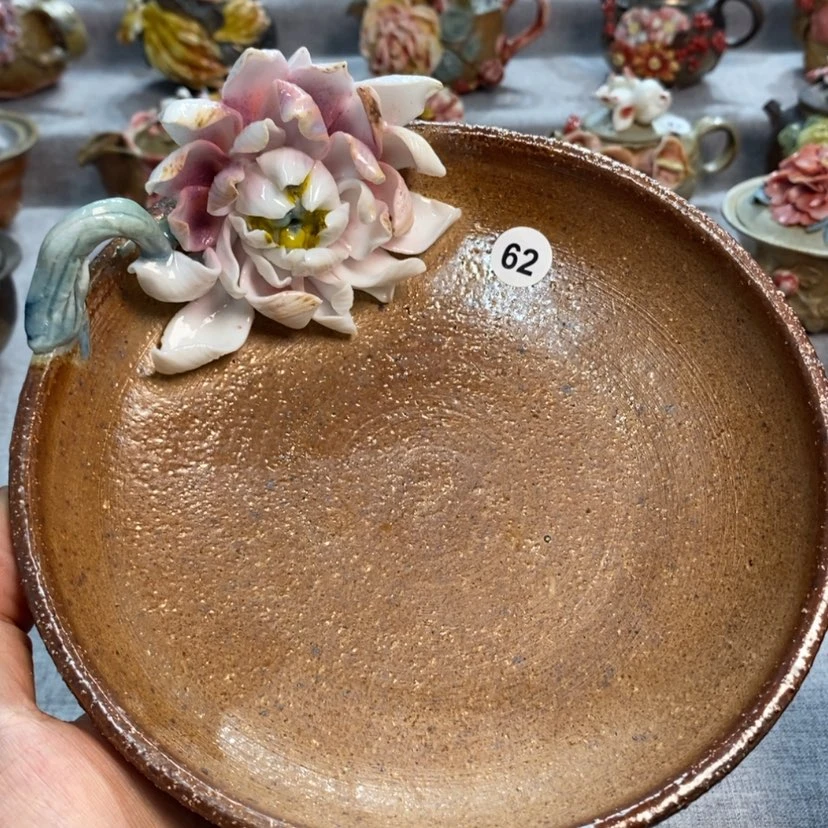 【闪购商品】纯手工纯柴烧精品茶具荷花壶承62