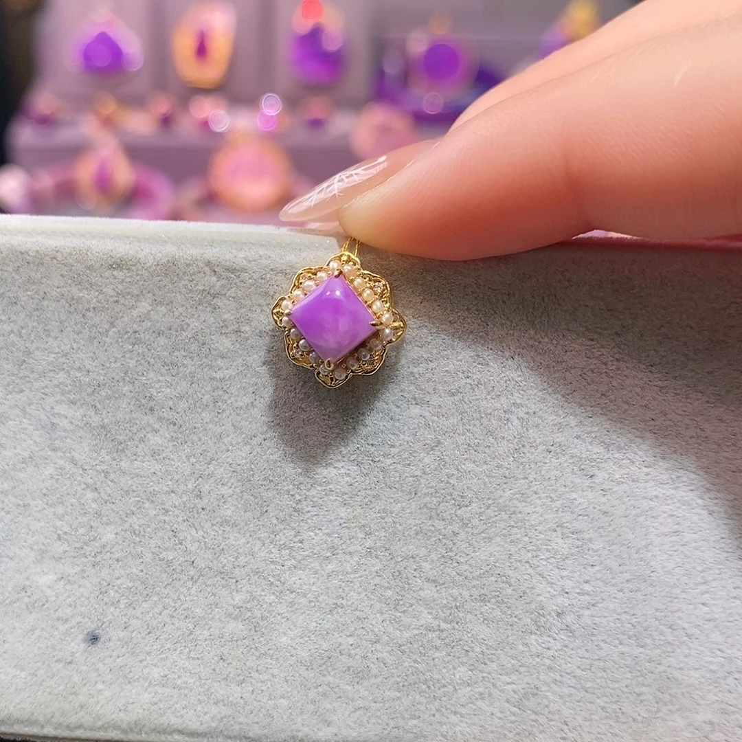 苏纪石（舒俱来）18K金镶嵌吊坠(不含链)