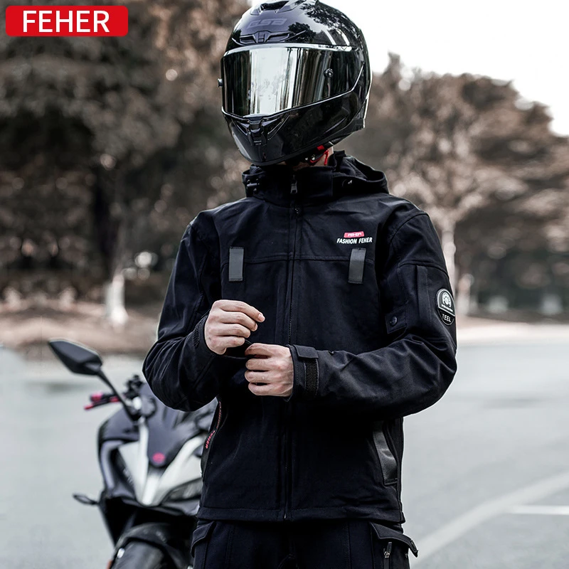 Feher四季机车服都市休闲骑行防护服保暖防风秋冬款摩托车骑行服
