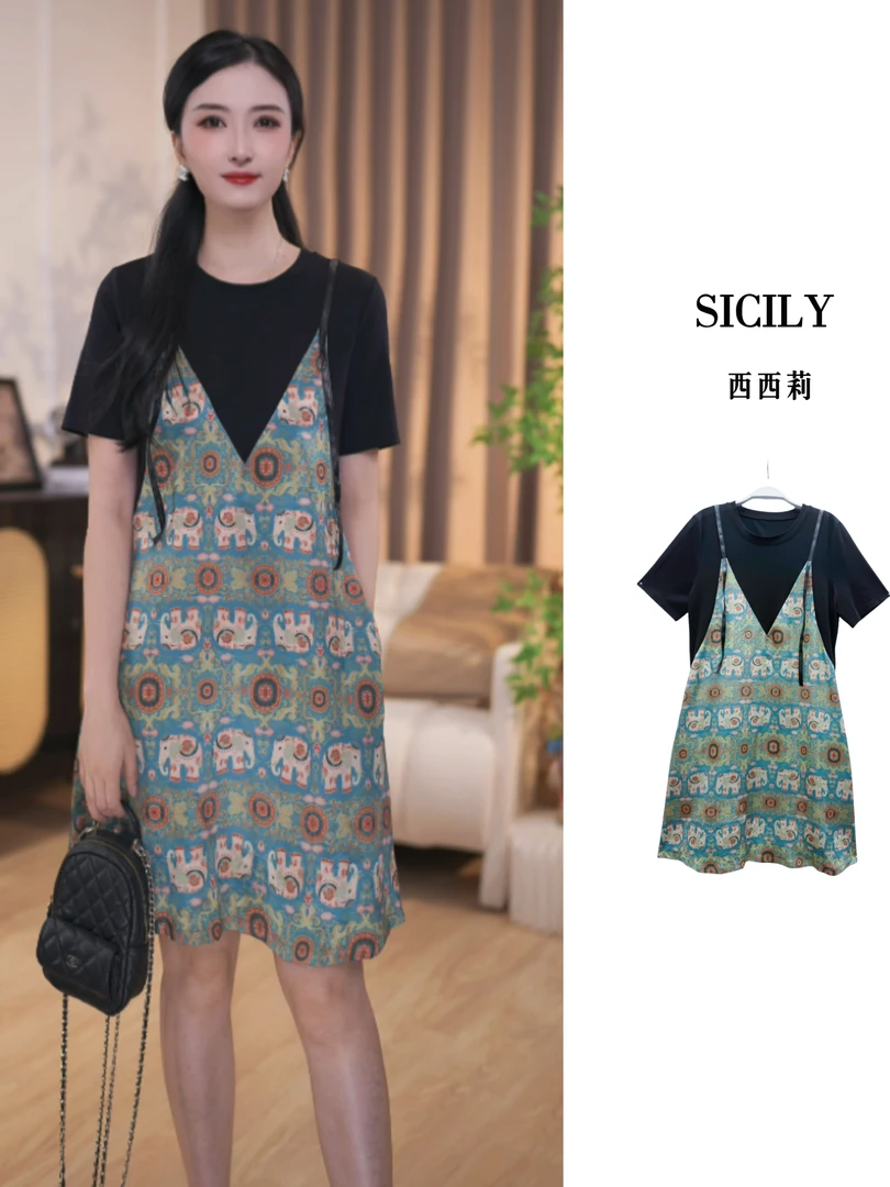 《西西莉》法式赫本风小黑裙收夏季显瘦重工百搭连衣裙-141