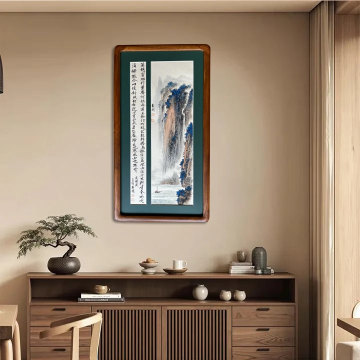 李卫国国画《定风波》山水客厅茶室玄关书房装饰画36*68带框